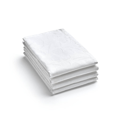 Set of 4 napkins Jacquard woven - Petites Fleurs White