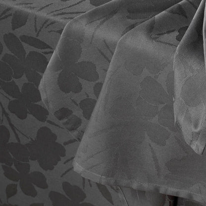 Tablecloth - Jacquard woven - Petites Fleurs dark grey