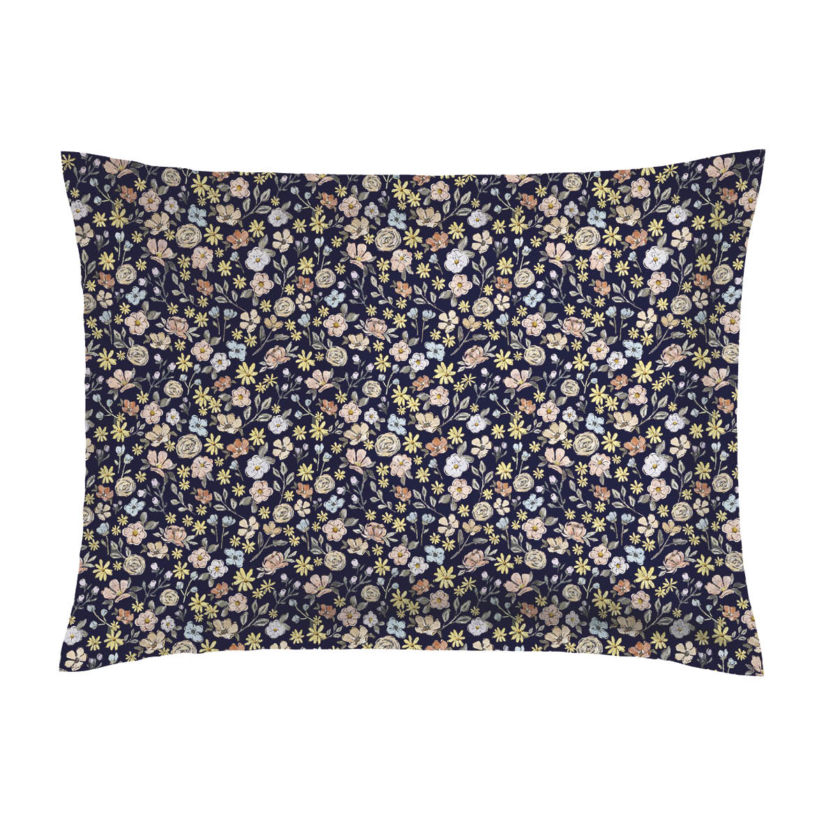 Pillowcase(s) cotton satin - Meadow dark blue 2 x (50 x 70 cm)