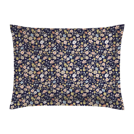 Pillowcase(s) cotton satin - Meadow dark blue 2 x (50 x 70 cm)