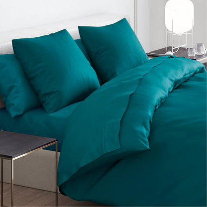 Duvet cover + pillowcase(s) cotton satin - Uni Green