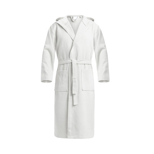 Hooded bathrobe - Nid d'abeille White