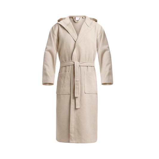 Hooded bathrobe - Nid d'abeille Taupe