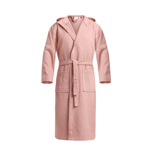 Hooded bathrobe - Nid d'abeille Pink