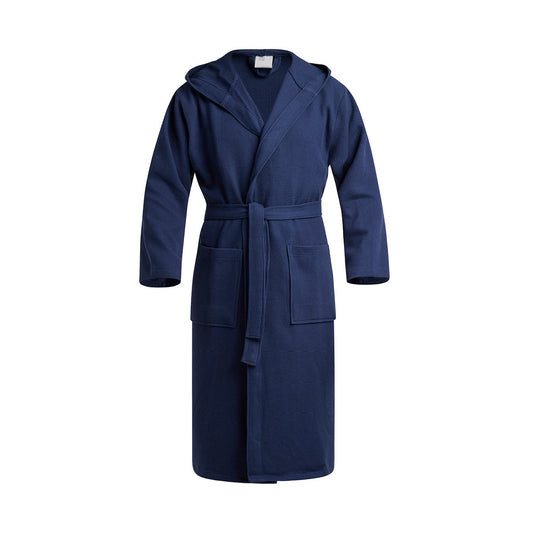 Hooded bathrobe - Nid d'abeille Dark blue