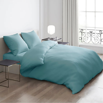 Duvet cover + pillowcase(s) cotton satin - Uni Light green