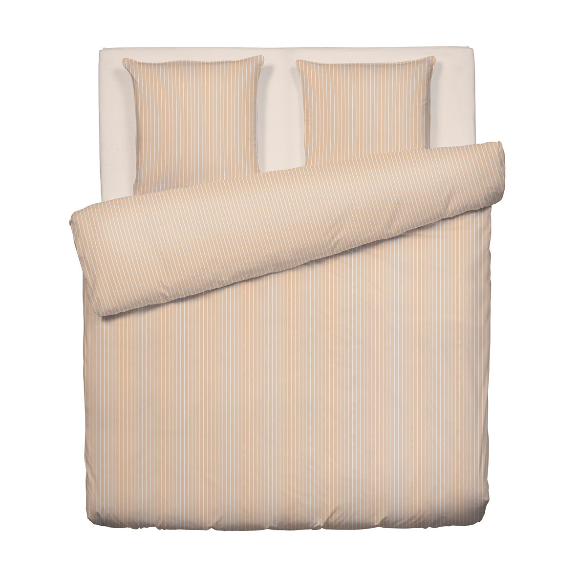 Duvet cover + pillowcase cotton yarn dyed - Helena Taupe 260 x 240 cm + 2 x (63 x 63 cm)