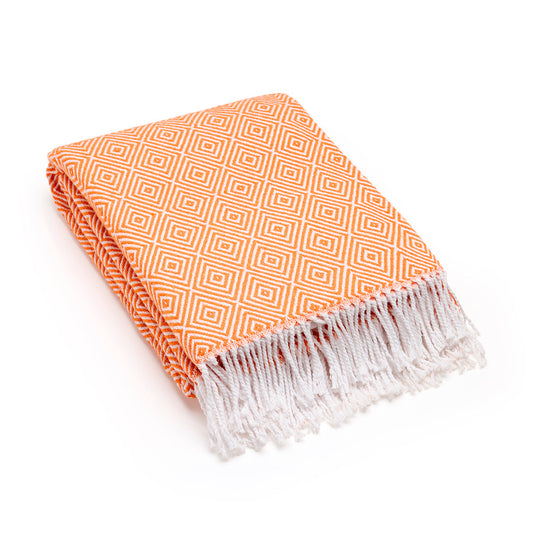 Woven plaid Florence Orange - 130 x 180 cm