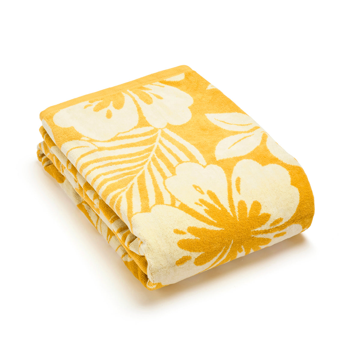 Beach towel Hibiscus Yellow - 90 x 180 cm