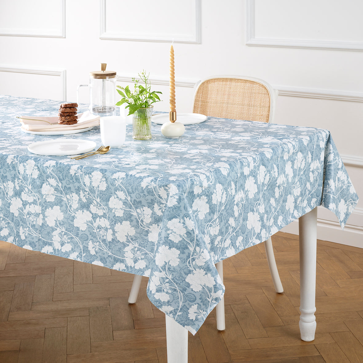 Tablecloth - Azur floral blue