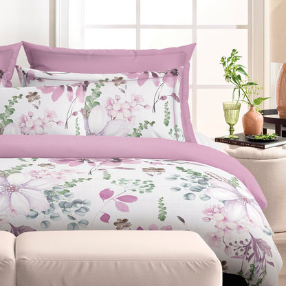 Duvet cover + pillowcase(s) cotton satin - Dahlia Purple