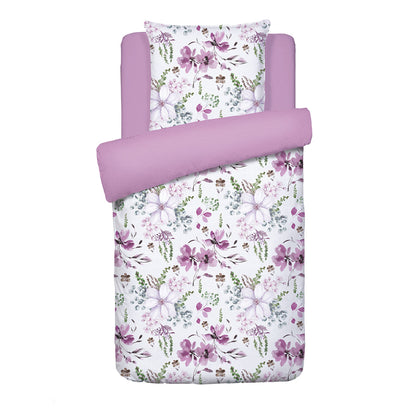 Duvet cover + pillowcase(s) cotton satin - Dahlia Purple