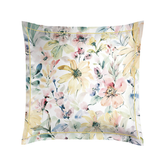 Pillowcase(s) cotton satin - Douceur florale Yellow