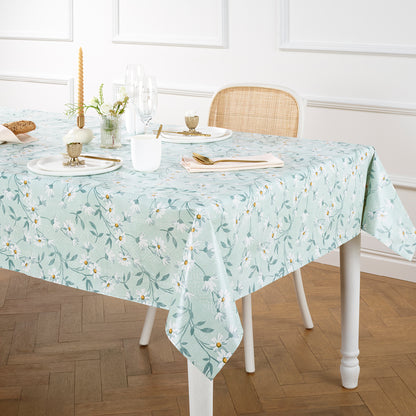 Tablecloth - Daisies Light green