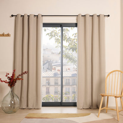 Dim-out eyelet curtain - Capri Taupe