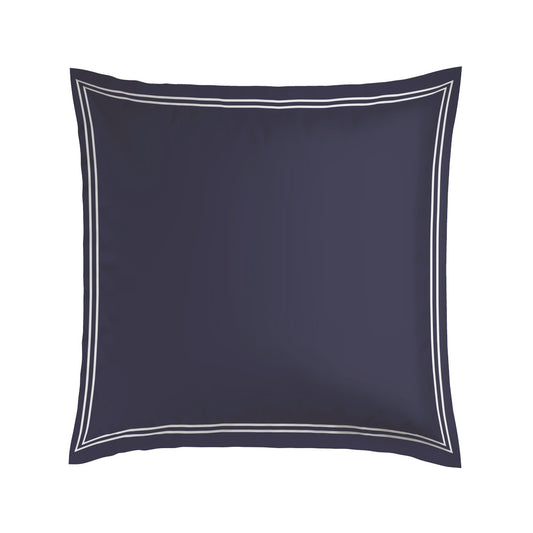 Pillowcase(s) cotton satin - La Rochelle White / Dark blue