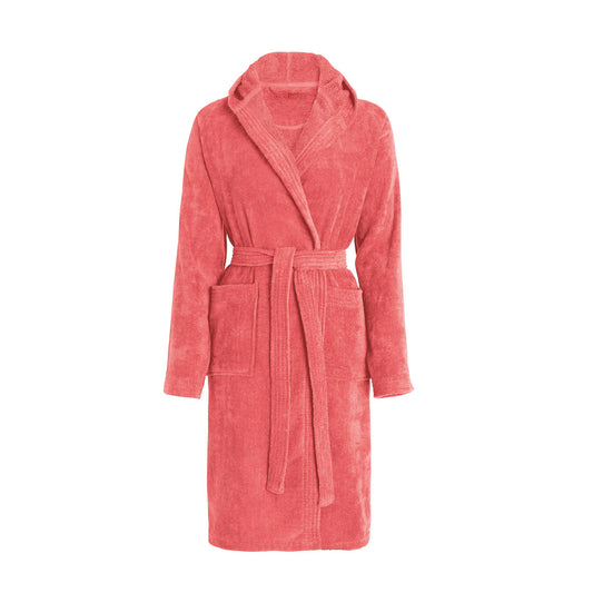 Hooded bathrobe - Hibiscus Pink