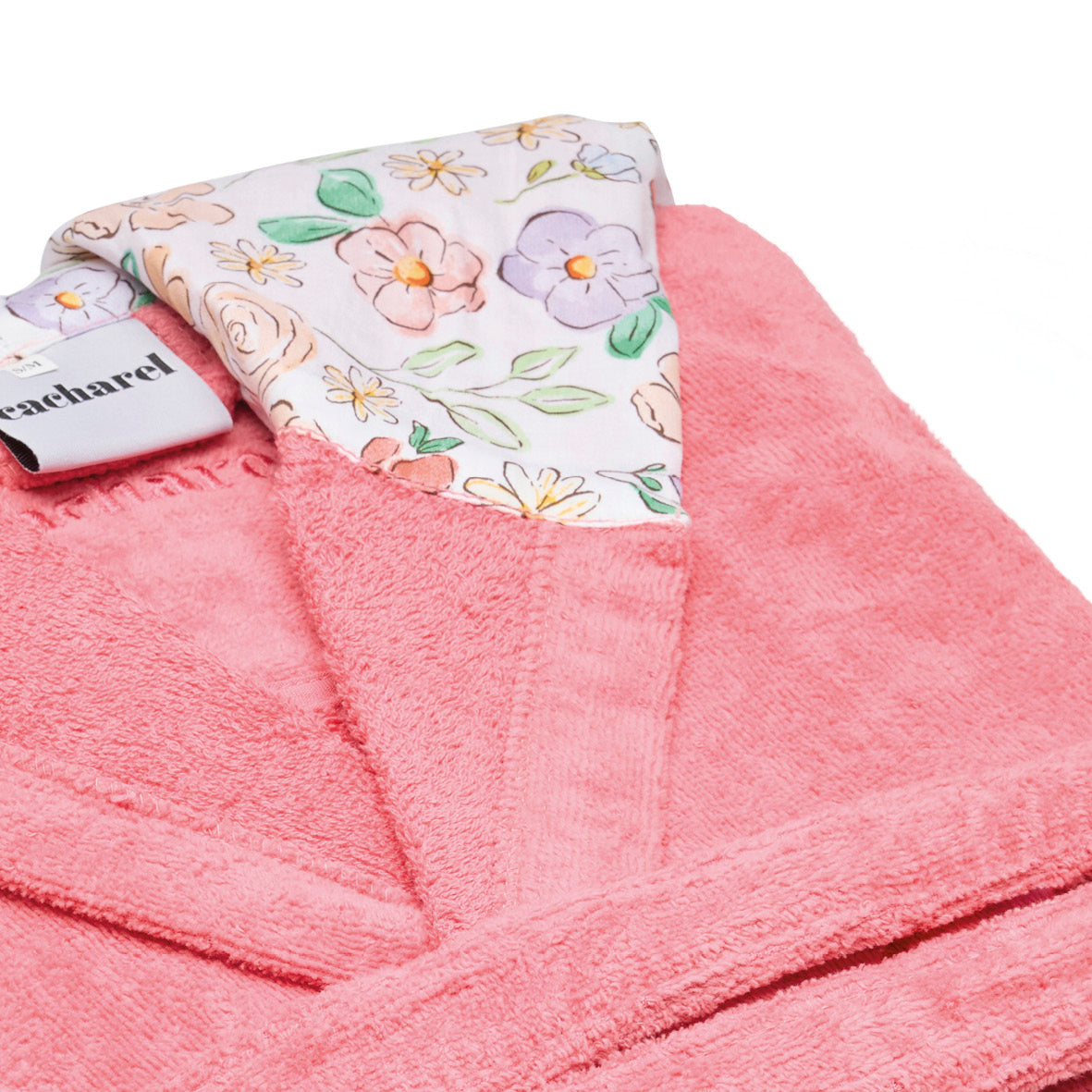 Hooded bathrobe - Meadow Hibiscus Pink