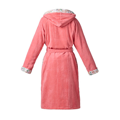 Hooded bathrobe - Meadow Hibiscus Pink