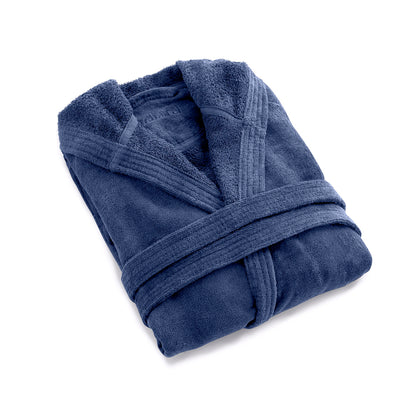 Hooded bathrobe - Navy blue