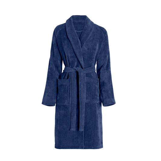 Bathrobe with shawl collar - Navy blue