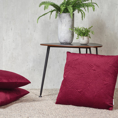 Cushion cover embossed - flower Burgundy