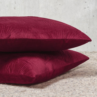 Cushion cover embossed - flower Burgundy