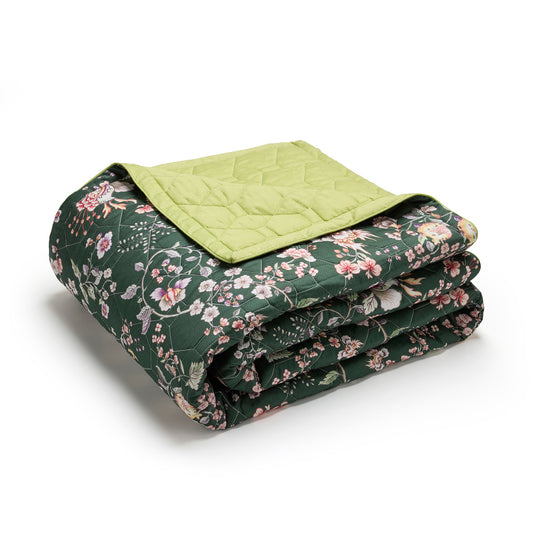 Bedspread XL Jardin secret Green - 220 x 250 cm