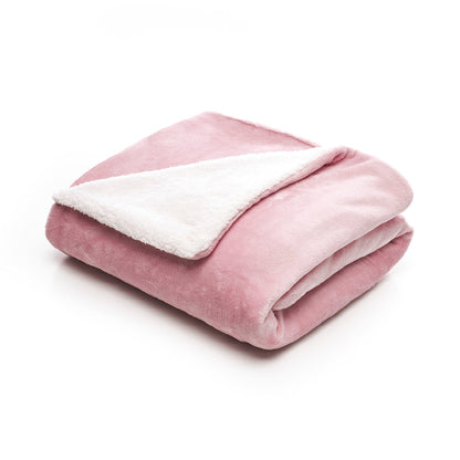 Sherpa plaid Pink / White - 130 x 180 cm