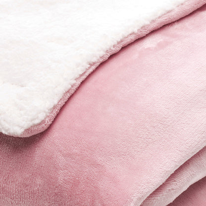 Sherpa plaid  Pink / White - 130 x 180 cm