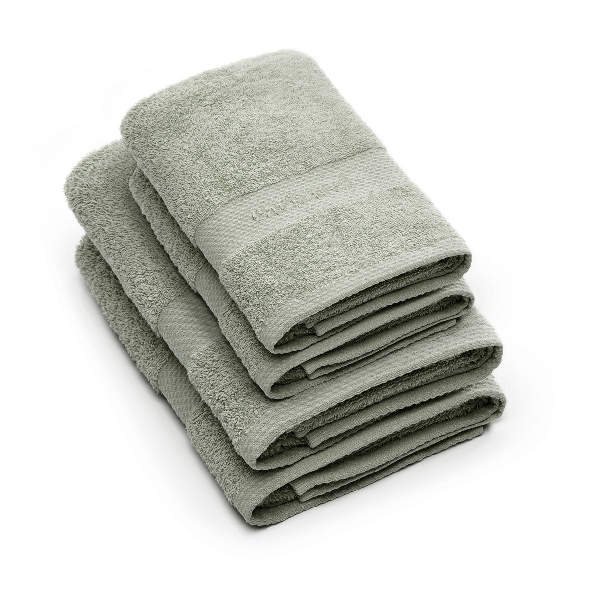 Set of 2 hand towels + 2 bath towels - 50 x 100 cm + 70 x 140 cm Almond green