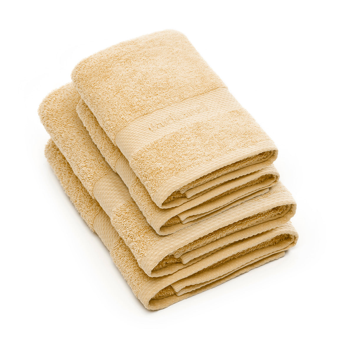 Set of 2 hand towels + 2 bath towels - 50 x 100 cm + 70 x 140 cm Soft yellow