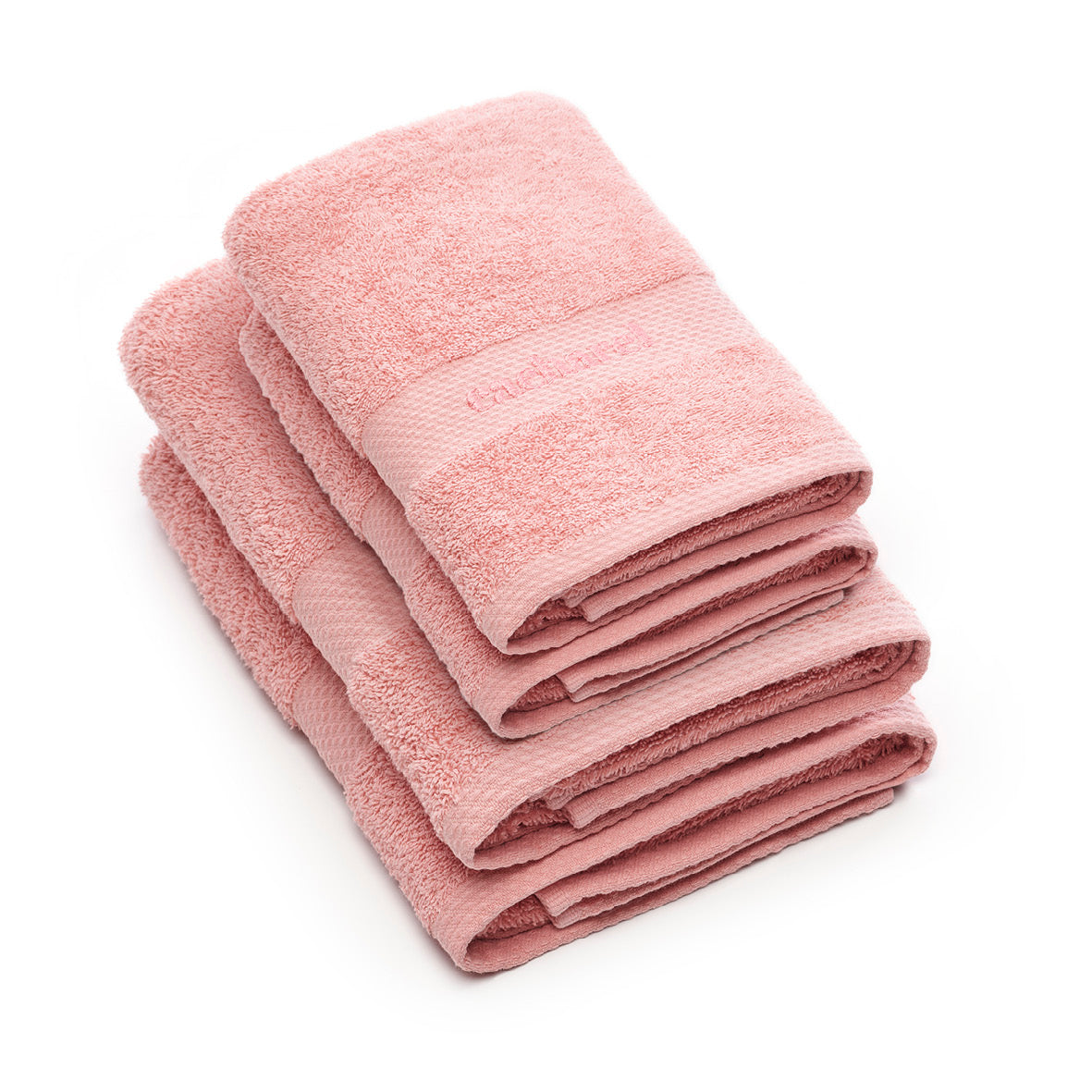 Set of 2 hand towels + 2 bath towels - 50 x 100 cm + 70 x 140 cm Light pink