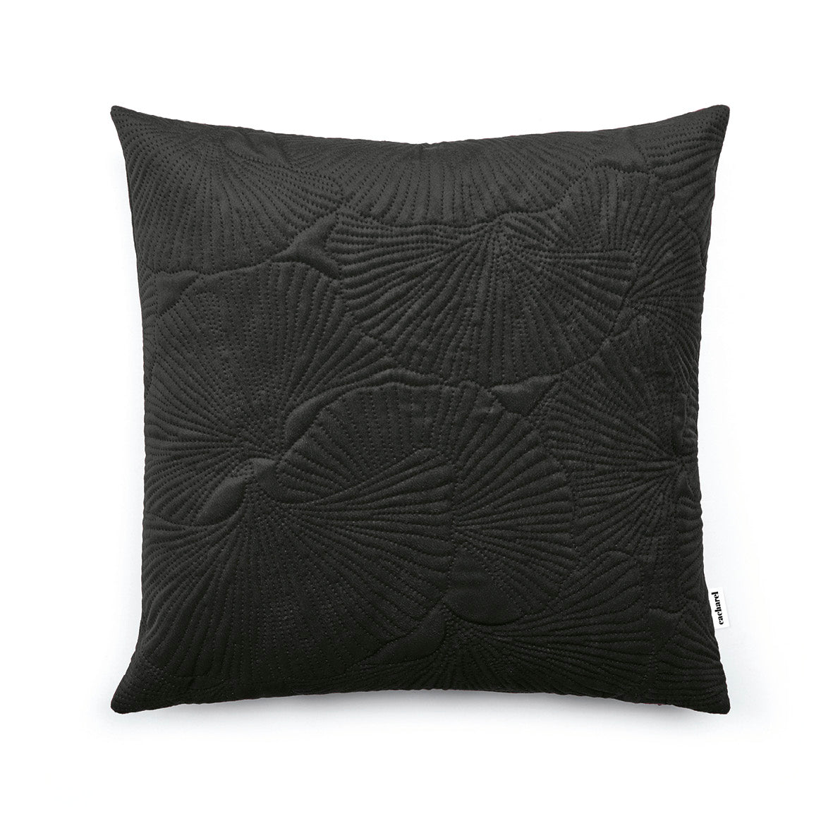 Cushion cover embossed flower Anthracite - 45 x 45 cm