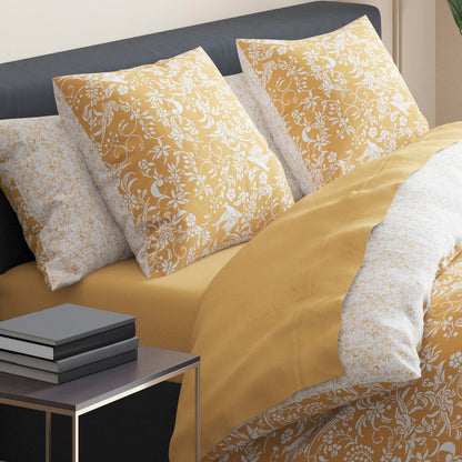 Fitted sheet cotton satin - Uni Yellow