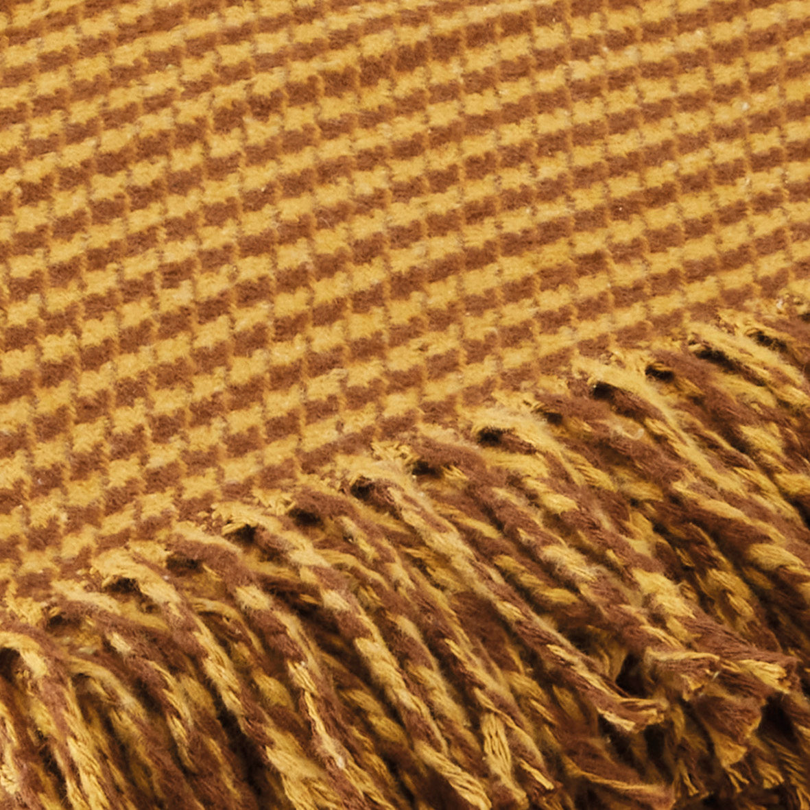 Woven plaid - Pied de poule Ochre