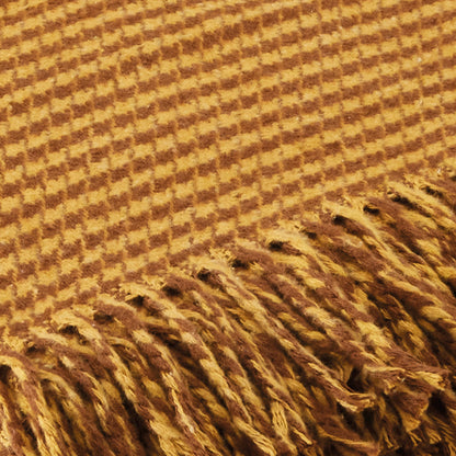 Woven plaid - Pied de poule Ochre