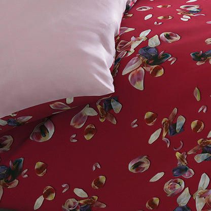 Duvet cover cotton satin - Aurore Red