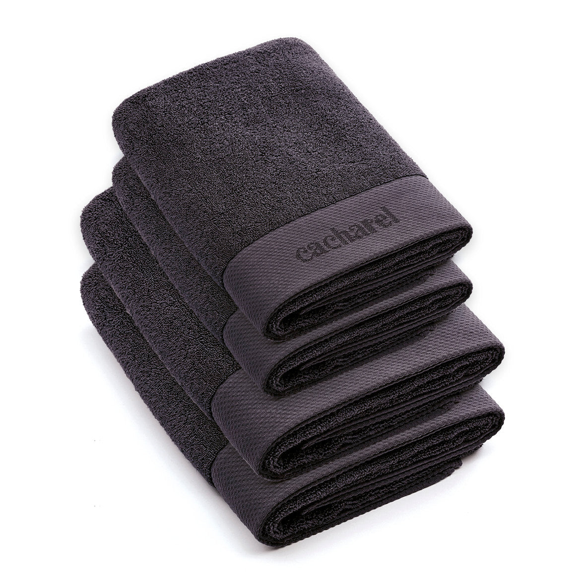 Set of 2 hand towels + 2 bath towels - 50 x 100 cm + 70 x 140 cm Anthracite