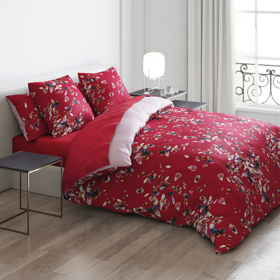 Pillowcase cotton satin - Aurore Red