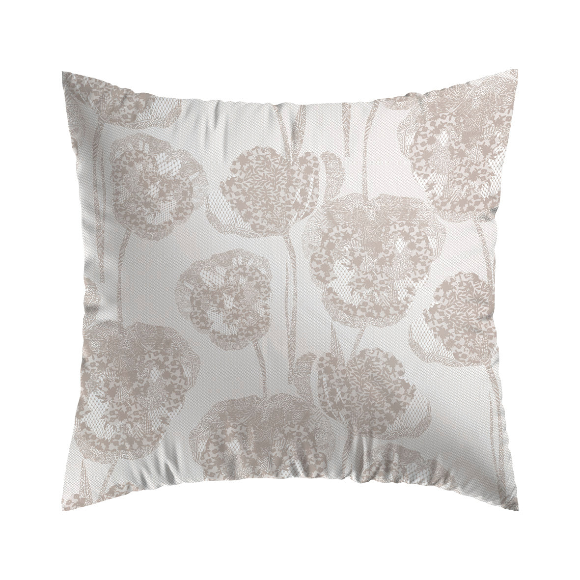 Pillowcase(s) cotton satin - Lace Taupe 80 x 80 cm