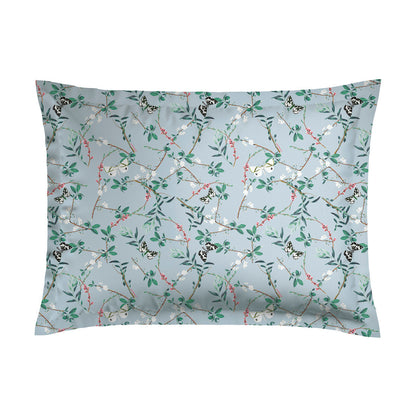 Set of 2 pillowcases cotton satin Buddleia Teal