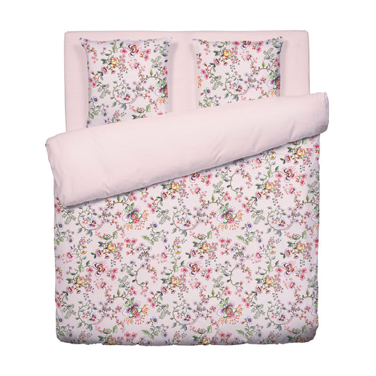 Duvet cover + pillowcase(s) cotton satin - Jardin Secret Blush Pink