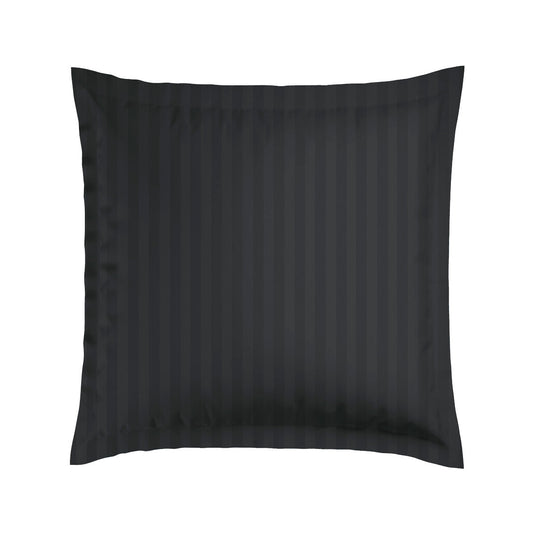 Pillowcase(s) cotton satin dobby stripe woven - Black 2 x (63 x 63 cm)