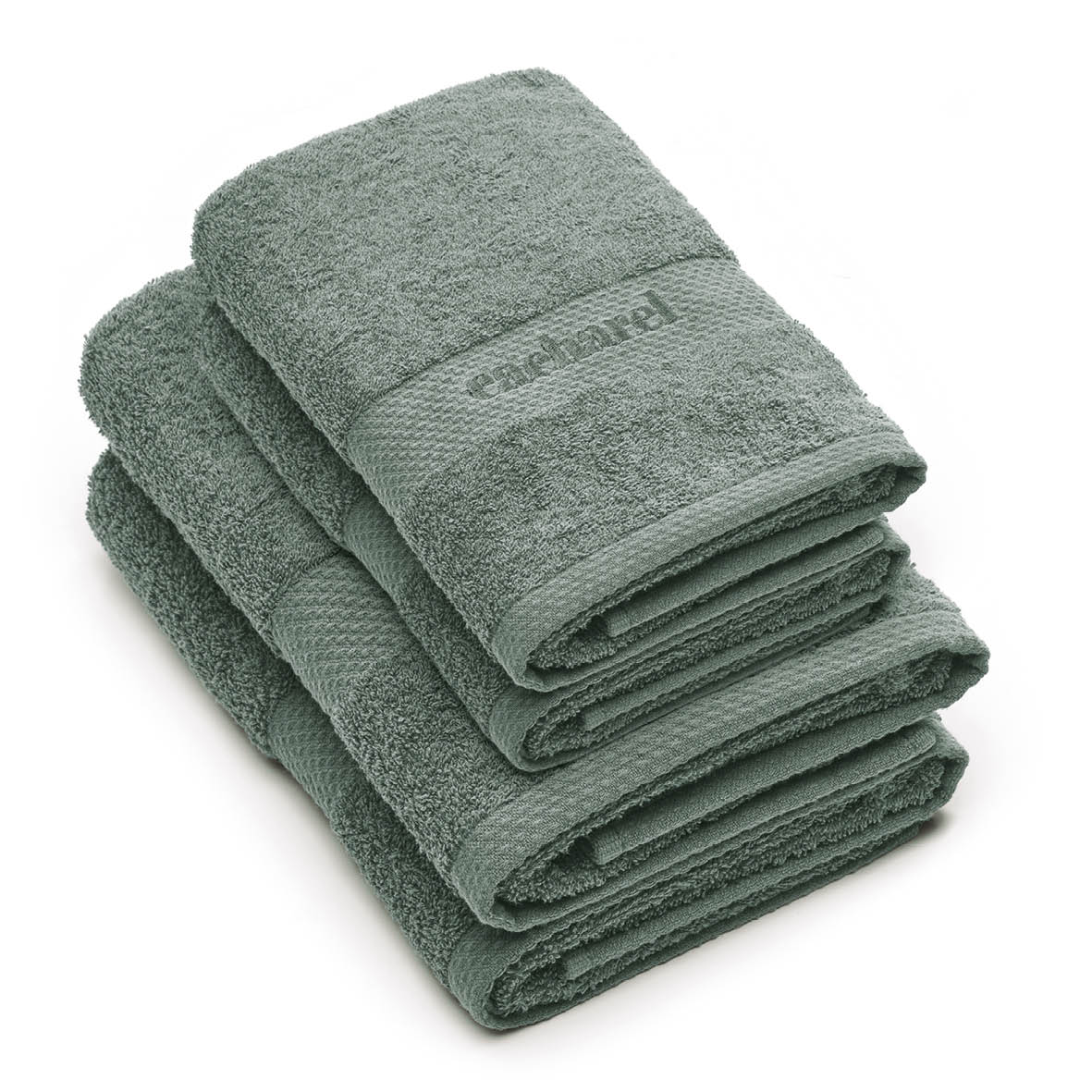 Set of 2 hand towels + 2 bath towels - 50 x 100 cm + 70 x 140 cm Bottle green