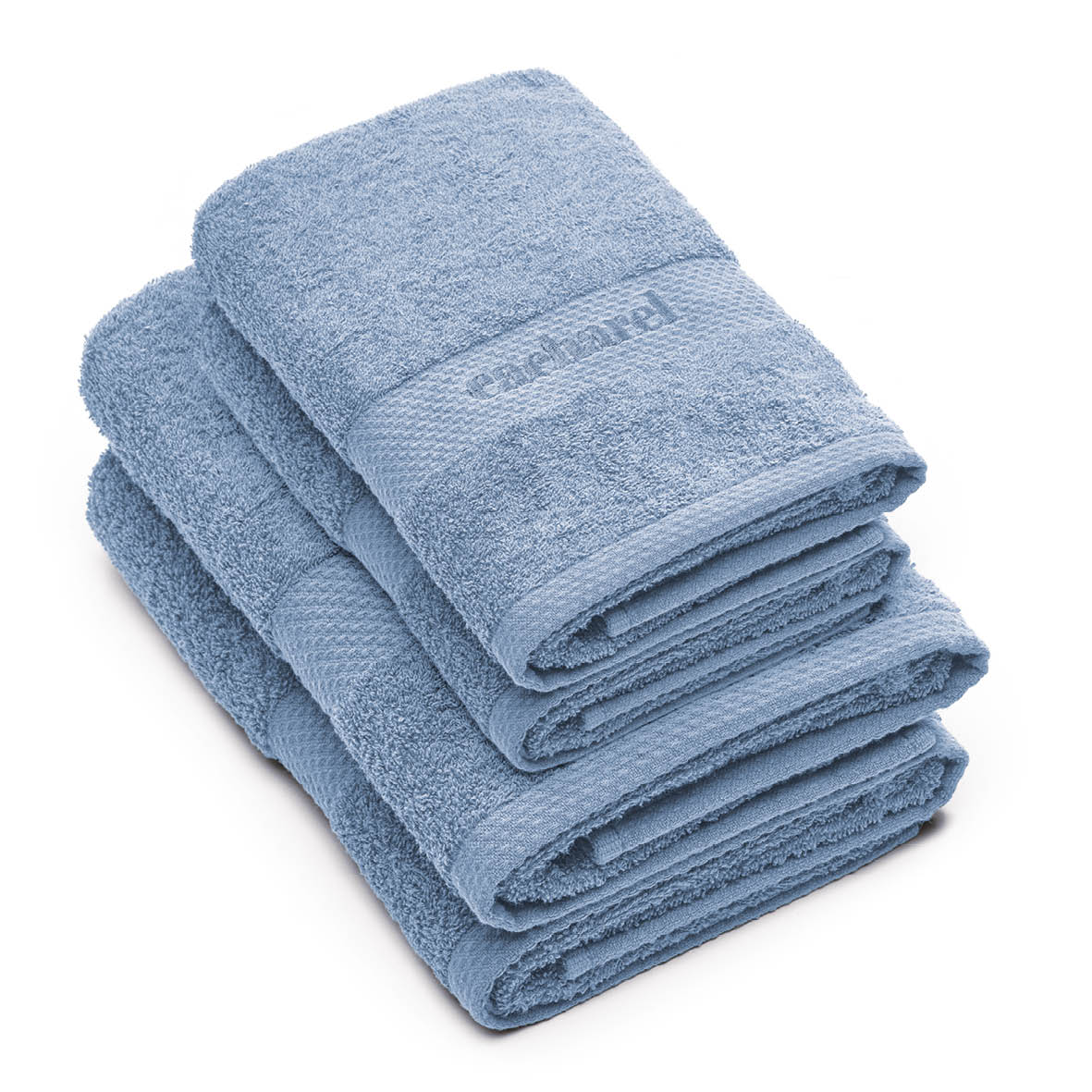 Set of 2 hand towels + 2 bath towels - 50 x 100 cm + 70 x 140 cm Sky blue