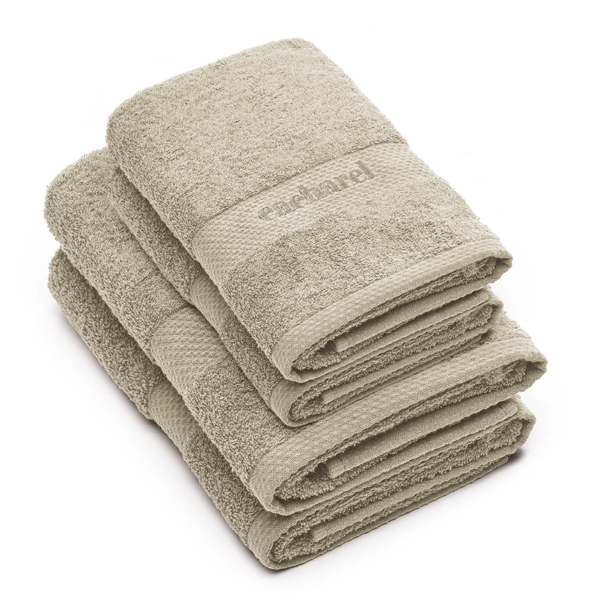 Set of 2 hand towels + 2 bath towels - 50 x 100 cm + 70 x 140 cm Taupe