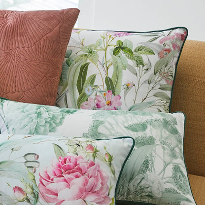 Cushion cotton - Jardin de Roses Thyme Green