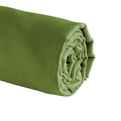 Fitted sheet cotton satin - Uni Olive green