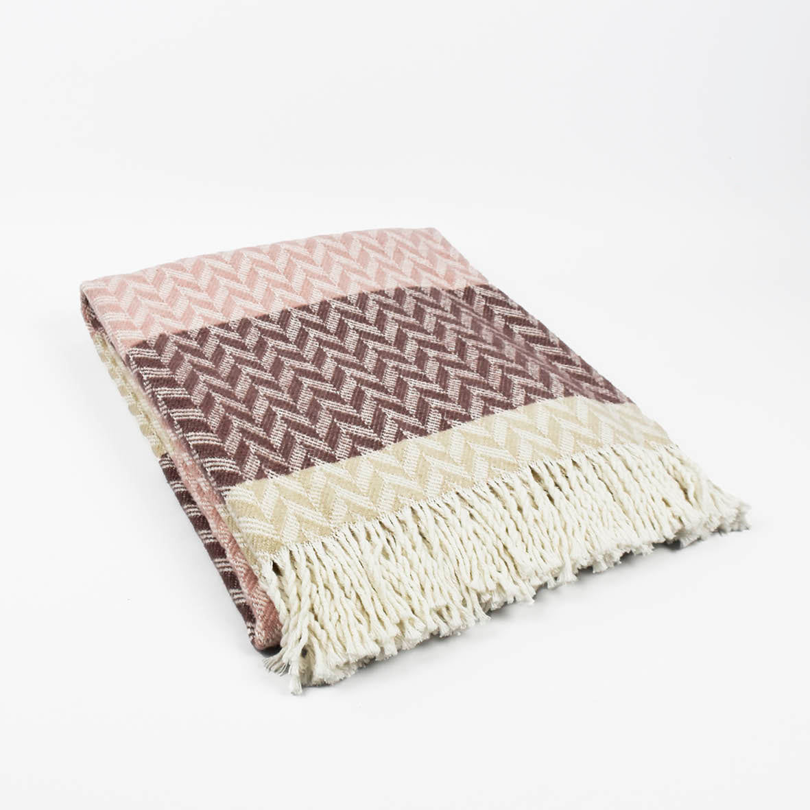 Woven plaid Chevron Pink / Purple - 130 x 170 cm